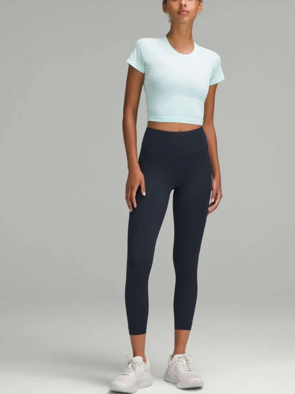lululemon athletica fast and free Black High-Rise Leggings with reflective leg 6